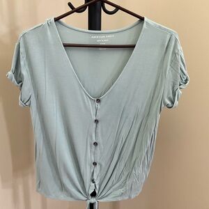 American Eagle Outfitters Soft Teal Green Button-Down Shirt